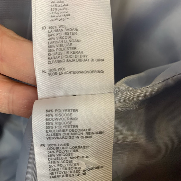 Reiss Blazer Jacket Blue Women's 100% Wool Tweed Tailored Long Sleeve 4 - Picture 5 of 6